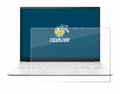 Immagine del dispositivo ASUS ZenBook S 14 UX5406 con un'ampia varietà di protezioni per lo schermo.