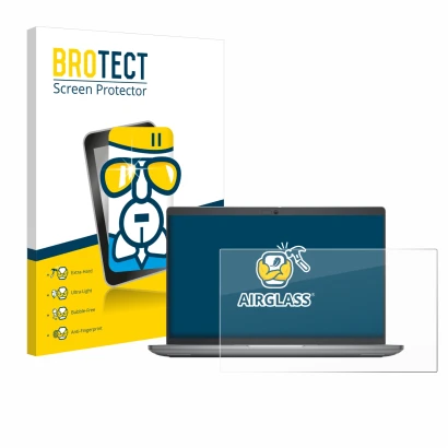 Parte frontale di una confezione del prodotto con il logo del marchio BROTECT. Accanto è raffigurato il dispositivo Dell Latit