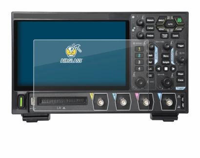 Immagine del dispositivo Rigol DHO914 con un'ampia varietà di protezioni per lo schermo.