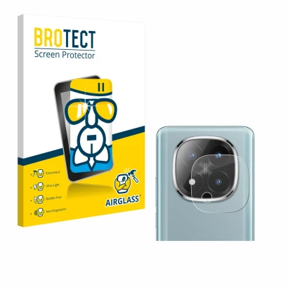 Parte frontale di una confezione del prodotto con il logo del marchio BROTECT. Accanto è raffigurato il dispositivo Xiaomi Red