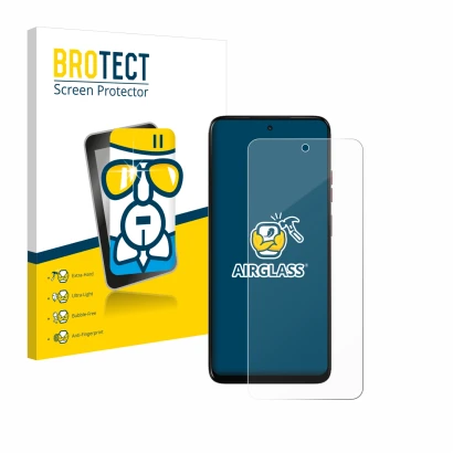 Parte frontale di una confezione del prodotto con il logo del marchio BROTECT. Accanto è raffigurato il dispositivo Motorola M
