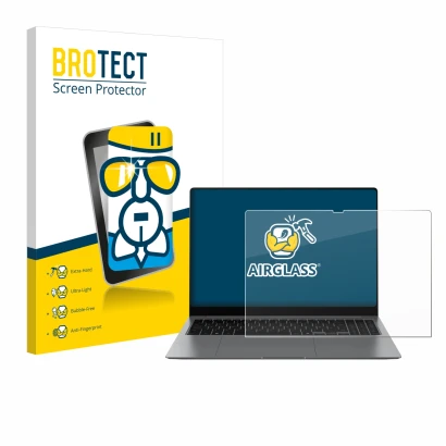 Parte frontale di una confezione del prodotto con il logo del marchio BROTECT. Accanto è raffigurato il dispositivo Samsung Ga