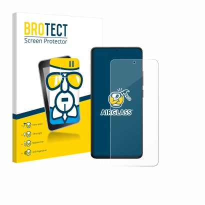 Parte frontale di una confezione del prodotto con il logo del marchio BROTECT. Accanto è raffigurato il dispositivo Xiaomi Poc