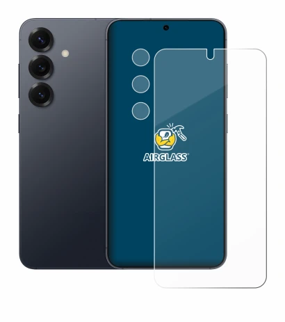 Immagine del dispositivo Samsung Galaxy S25 (Fronte+Fotocamera) con un'ampia varietà di protezioni per lo schermo.