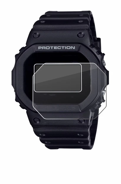 Immagine del dispositivo Casio G-Shock DW-5600RL-1 con un'ampia varietà di protezioni per lo schermo.