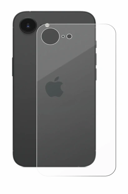 Immagine del dispositivo Apple iPhone 16e (Posteriore) con un'ampia varietà di protezioni per lo schermo.