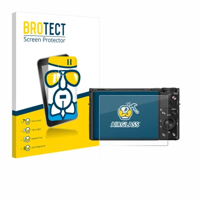 Parte frontale di una confezione del prodotto con il logo del marchio BROTECT. Accanto è raffigurato il dispositivo Sony Cyber