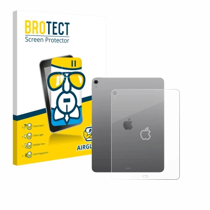 Parte frontale di una confezione del prodotto con il logo del marchio BROTECT. Accanto è raffigurato il dispositivo Apple iPad