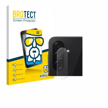 Parte frontale di una confezione del prodotto con il logo del marchio BROTECT. Accanto è raffigurato il dispositivo Samsung Ga