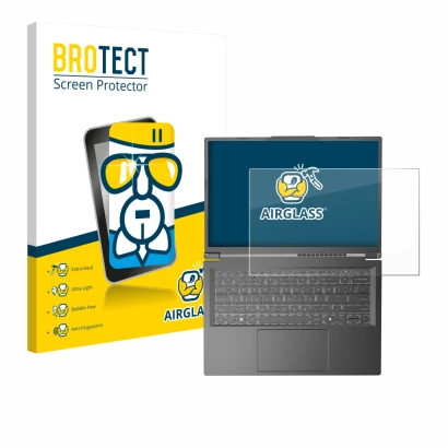 Parte frontale di una confezione del prodotto con il logo del marchio BROTECT. Accanto è raffigurato il dispositivo Acer Aspir