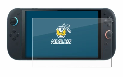 Immagine del dispositivo Nintendo Switch 2 con un'ampia varietà di protezioni per lo schermo.