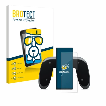 Parte frontale di una confezione del prodotto con il logo del marchio BROTECT. Accanto è raffigurato il dispositivo Nintendo S