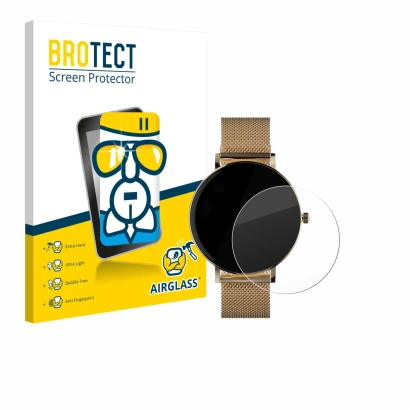 Parte frontale di una confezione del prodotto con il logo del marchio BROTECT. Accanto è raffigurato il dispositivo ZenWatch V