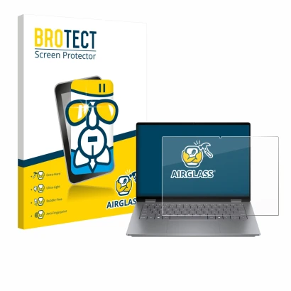 Parte frontale di una confezione del prodotto con il logo del marchio BROTECT. Accanto è raffigurato il dispositivo HP OmniBoo