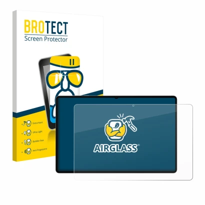 Parte frontale di una confezione del prodotto con il logo del marchio BROTECT. Accanto è raffigurato il dispositivo Samsung Ga