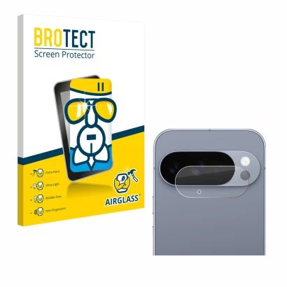 Parte frontale di una confezione del prodotto con il logo del marchio BROTECT. Accanto è raffigurato il dispositivo Google Pix