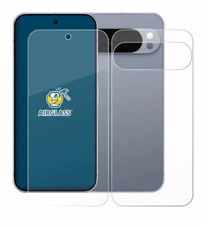 Immagine del dispositivo Google Pixel 10 Pro XL (Fronte+Retro) con un'ampia varietà di protezioni per lo schermo.