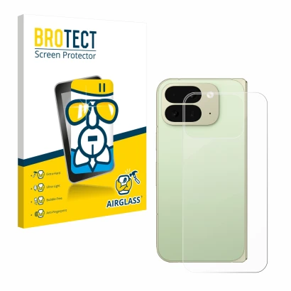 Parte frontale di una confezione del prodotto con il logo del marchio BROTECT. Accanto è raffigurato il dispositivo Google Pix