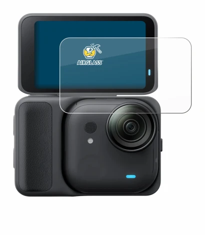 Immagine del dispositivo Insta360 Go Ultra con un'ampia varietà di protezioni per lo schermo.