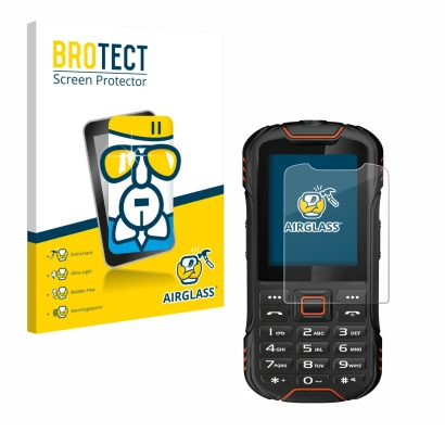 Parte frontale di una confezione del prodotto con il logo del marchio BROTECT. Accanto è raffigurato il dispositivo Gigaset GL