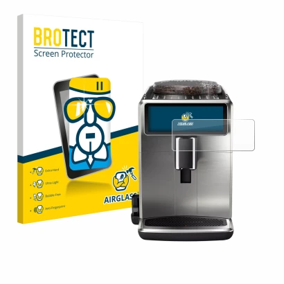 Parte frontale di una confezione del prodotto con il logo del marchio BROTECT. Accanto è raffigurato il dispositivo Philips Sa