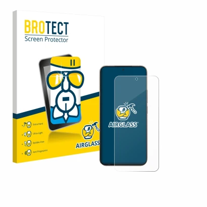 Parte frontale di una confezione del prodotto con il logo del marchio BROTECT. Accanto è raffigurato il dispositivo Xiaomi 15T