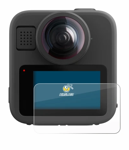 Immagine del dispositivo GoPro Max 2 con un'ampia varietà di protezioni per lo schermo.