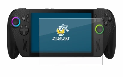 Immagine del dispositivo ASUS ROG Xbox Ally X con un'ampia varietà di protezioni per lo schermo.