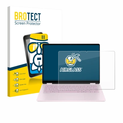 Parte frontale di una confezione del prodotto con il logo del marchio BROTECT. Accanto è raffigurato il dispositivo HP OmniBoo