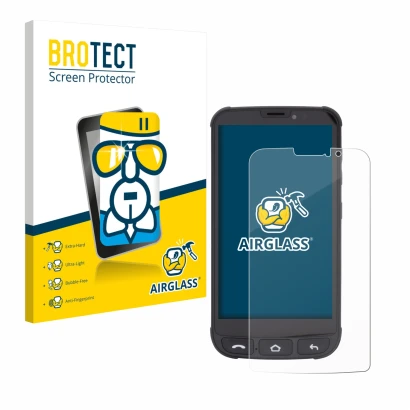 Parte frontale di una confezione del prodotto con il logo del marchio BROTECT. Accanto è raffigurato il dispositivo Olympia Ne