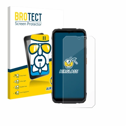 Parte frontale di una confezione del prodotto con il logo del marchio BROTECT. Accanto è raffigurato il dispositivo Blackview 