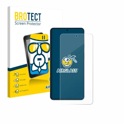 Parte frontale di una confezione del prodotto con il logo del marchio BROTECT. Accanto è raffigurato il dispositivo Samsung Ga