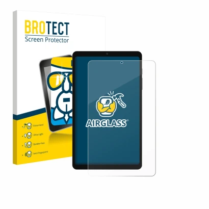 Parte frontale di una confezione del prodotto con il logo del marchio BROTECT. Accanto è raffigurato il dispositivo Blackview