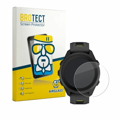 Parte frontale di una confezione del prodotto con il logo del marchio BROTECT. Accanto è raffigurato il dispositivo Garmin For