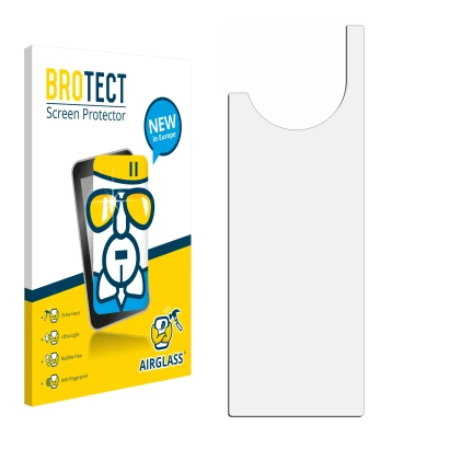 Parte frontale di una confezione del prodotto con il logo del marchio BROTECT. Accanto si trova la protezione per lo schermo c