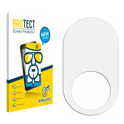 Parte frontale di una confezione del prodotto con il logo del marchio BROTECT. Accanto si trova la protezione per lo schermo c