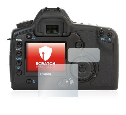 Immagine del dispositivo Canon EOS 5D con un'ampia varietà di protezioni per lo schermo.