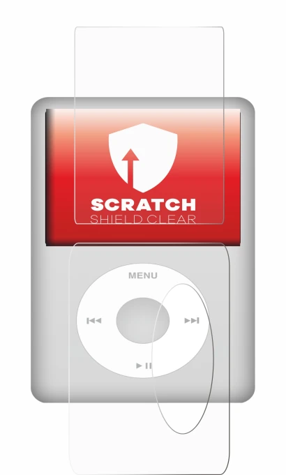 Immagine del dispositivo Apple iPod Classic (Fronte+Retro, 5.5 Gen.) con un'ampia varietà di protezioni per lo schermo.