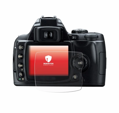 Immagine del dispositivo Nikon D40 con un'ampia varietà di protezioni per lo schermo.