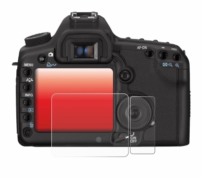 Immagine del dispositivo Canon EOS 5D Mark II con un'ampia varietà di protezioni per lo schermo.