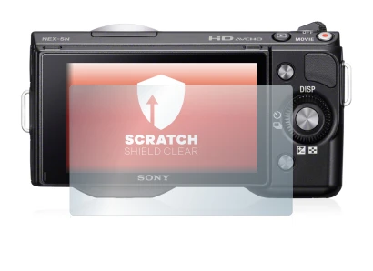 Immagine del dispositivo Sony Alpha NEX-5 con un'ampia varietà di protezioni per lo schermo.