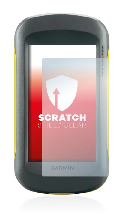 Immagine del dispositivo Garmin Montana 600 con un'ampia varietà di protezioni per lo schermo.