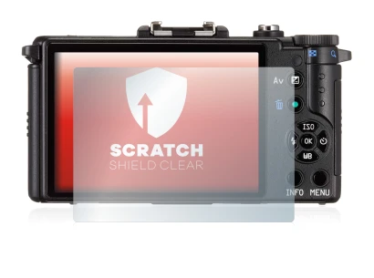 Immagine del dispositivo Pentax Q con un'ampia varietà di protezioni per lo schermo.