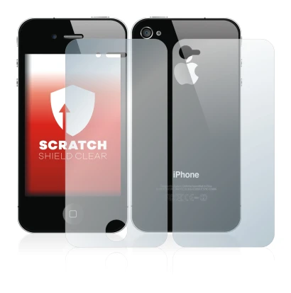 Immagine del dispositivo Apple iPhone 4S (Fronte+Retro) con un'ampia varietà di protezioni per lo schermo.