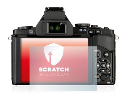 Immagine del dispositivo Olympus OM-D E-M5 con un'ampia varietà di protezioni per lo schermo.