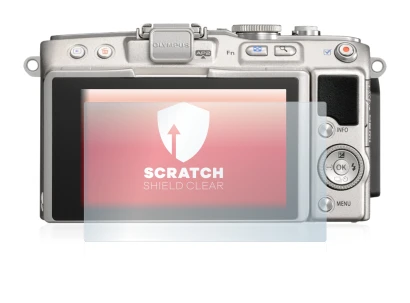 Immagine del dispositivo Olympus PEN Lite E-PL5 con un'ampia varietà di protezioni per lo schermo.