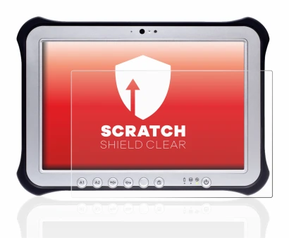 Immagine del dispositivo Panasonic Toughpad FZ-G1 con un'ampia varietà di protezioni per lo schermo.