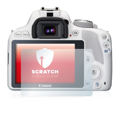 Immagine del dispositivo Canon EOS 100D con un'ampia varietà di protezioni per lo schermo.