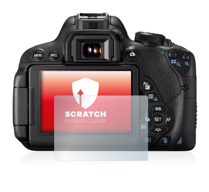 Immagine del dispositivo Canon EOS 700D con un'ampia varietà di protezioni per lo schermo.