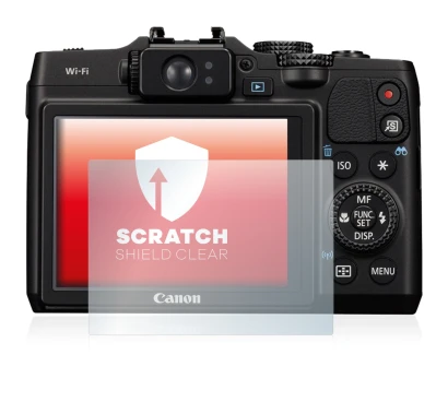 Immagine del dispositivo Canon PowerShot G16 con un'ampia varietà di protezioni per lo schermo.